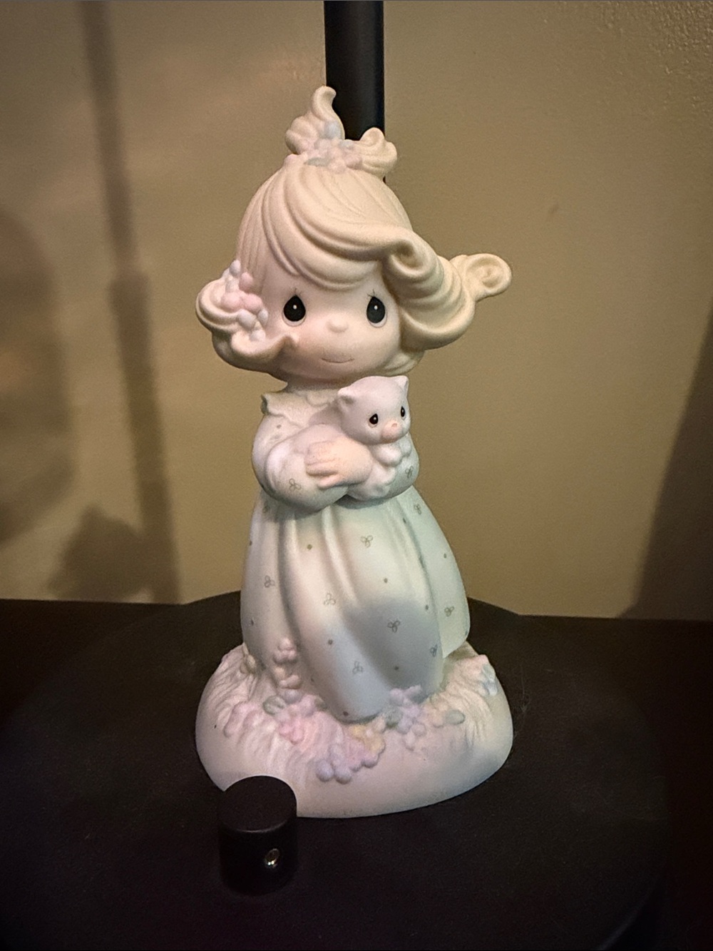 Precious Moments White and Cream Girl Figurine Holding Kitten